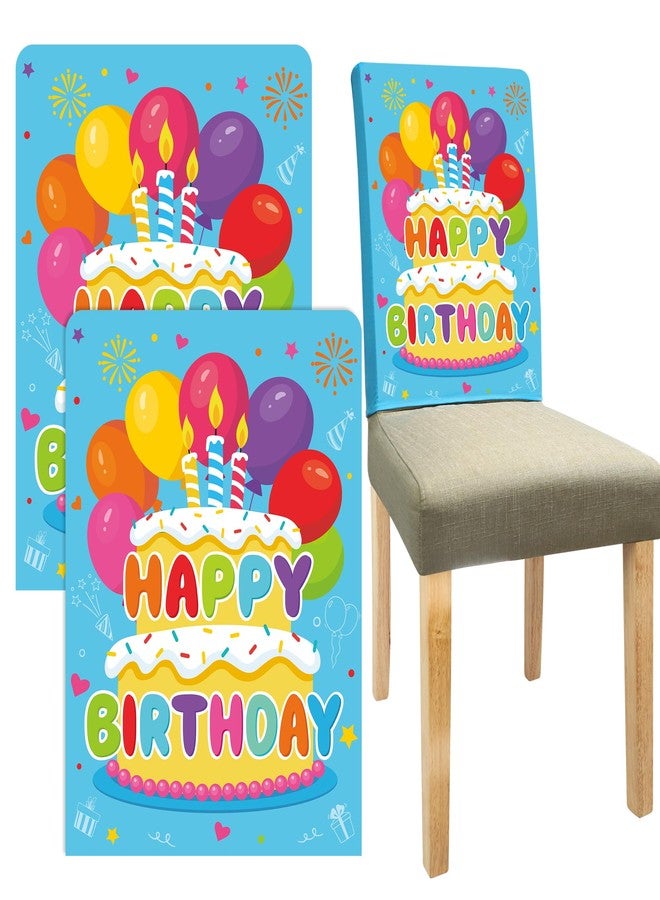 Maniaacer Birthday Chair Covers Birthday Seat Cover Colorful Chair Seat Covers Happy Birthday Dining Chair Slipcovers for Classroom Seat Decorations for Classroom School Home Kids Birthday Party Decor, 2 PCS - Image 1